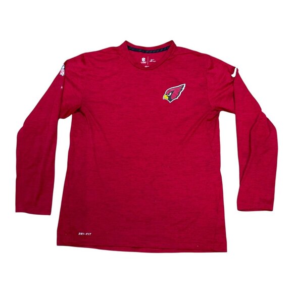 Nike NFL Arizona Cardinals Red Long Sleeve Dri-FIT Shirt Mens L Onfield Apparel - Picture 1 of 6